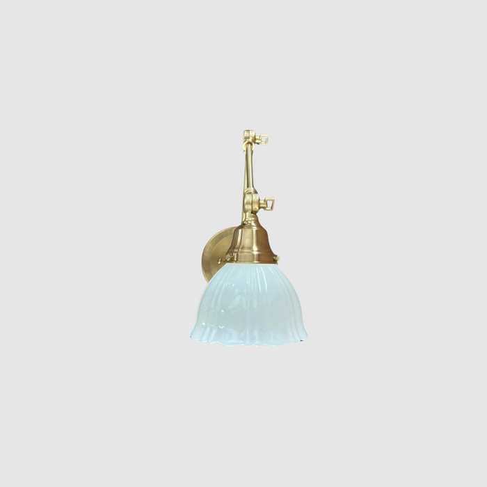 Articulating Opaline Library Sconce