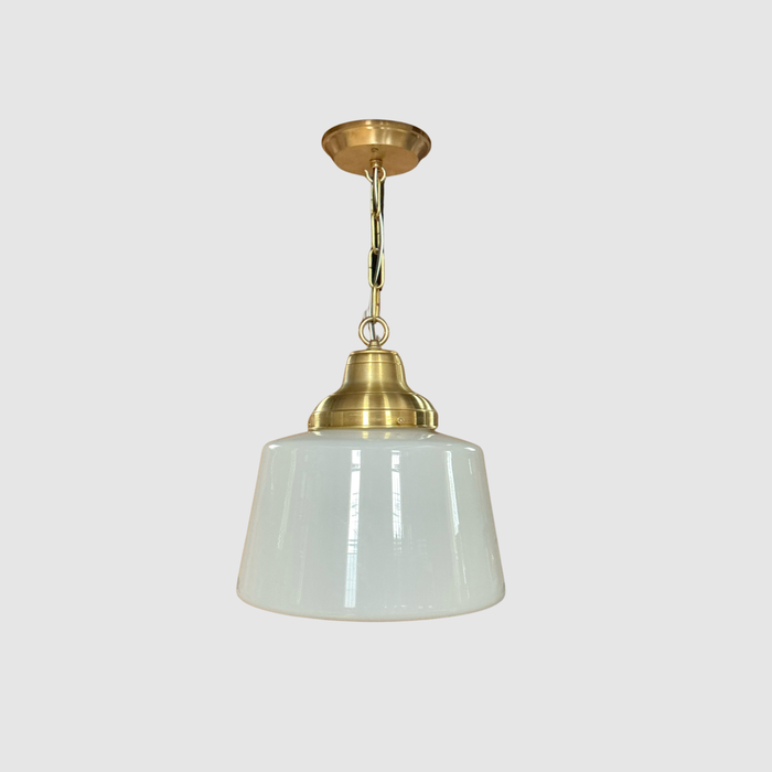 Antique Milk Glass Drum Light Fixture