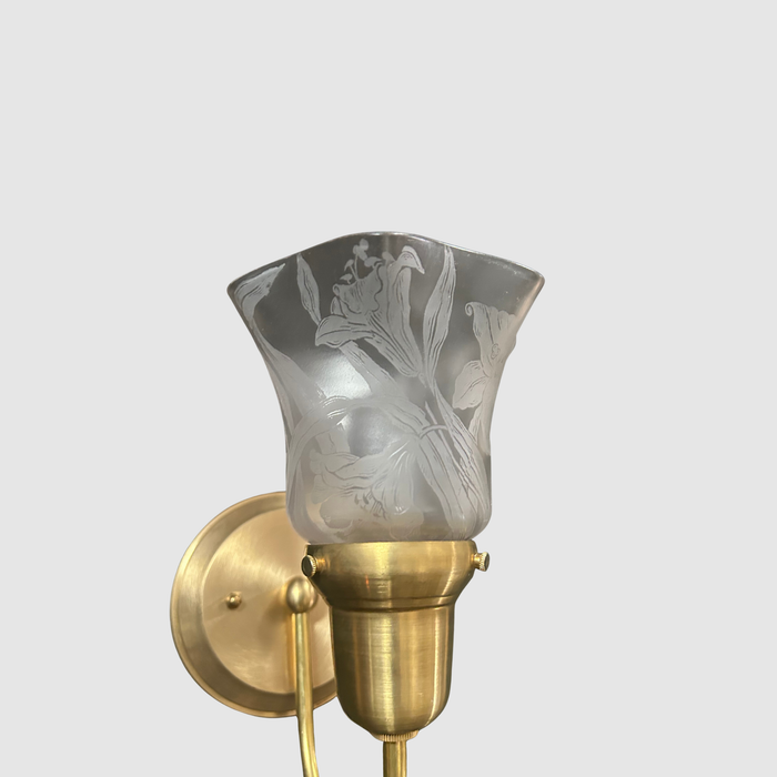 Antique Floral Etched Arch Sconce