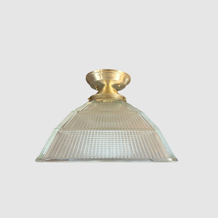 Antique Square Holophane Pendant Light Fixture