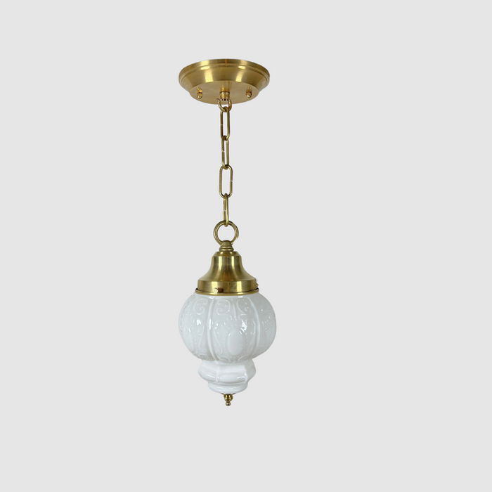 Antique Milk Glass Pendant Light Fixture