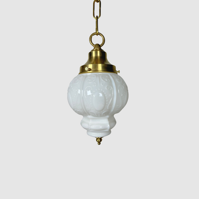 Antique Milk Glass Pendant Light Fixture