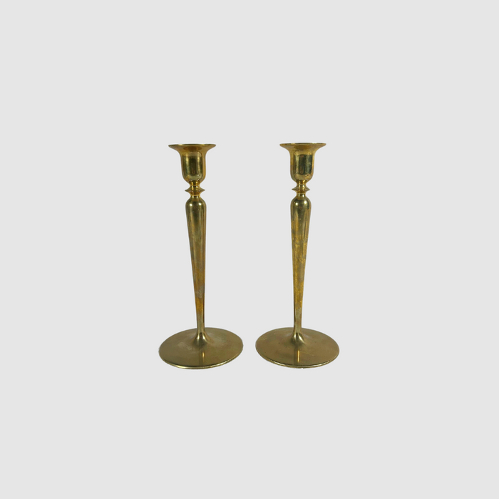 Vintage Brass McGann Boston Candlesticks