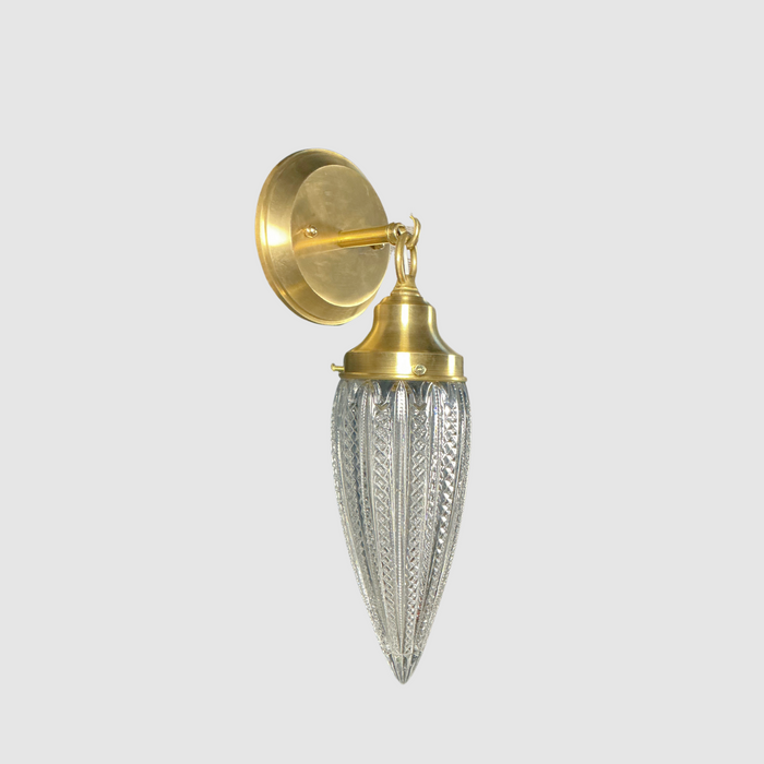 Antique Ribbed Pressed Teardrop Wall Sconce