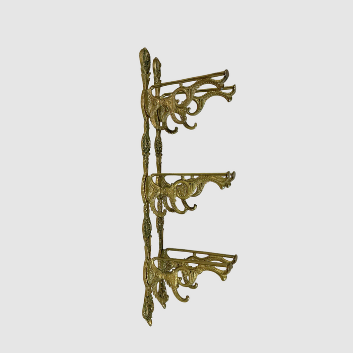 Antique Decorative Brass Triple Shelf Brackets