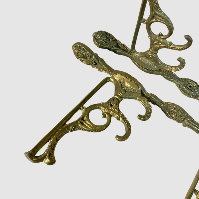 Antique Decorative Brass Triple Shelf Brackets