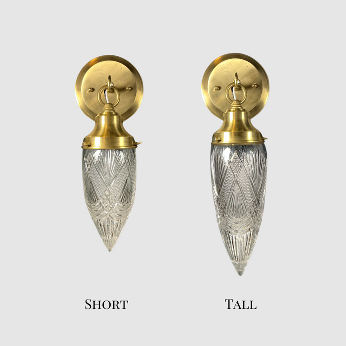 Antique Diamond Pressed Teardrop Wall Sconce