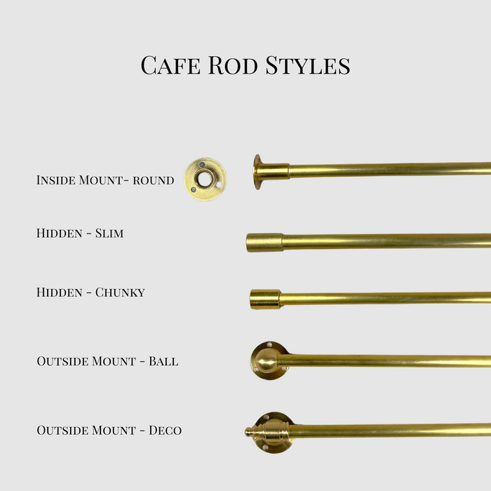 Solid Brass Cafe Curtain Rod