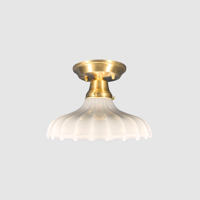 Antique Ribbed Glass Light Fixture