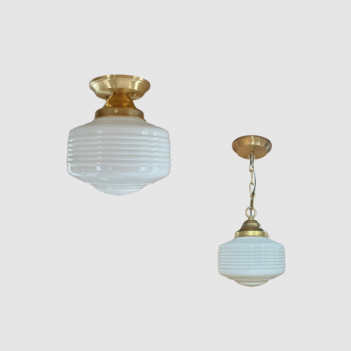 Vintage Hive Milk Glass Light Fixture