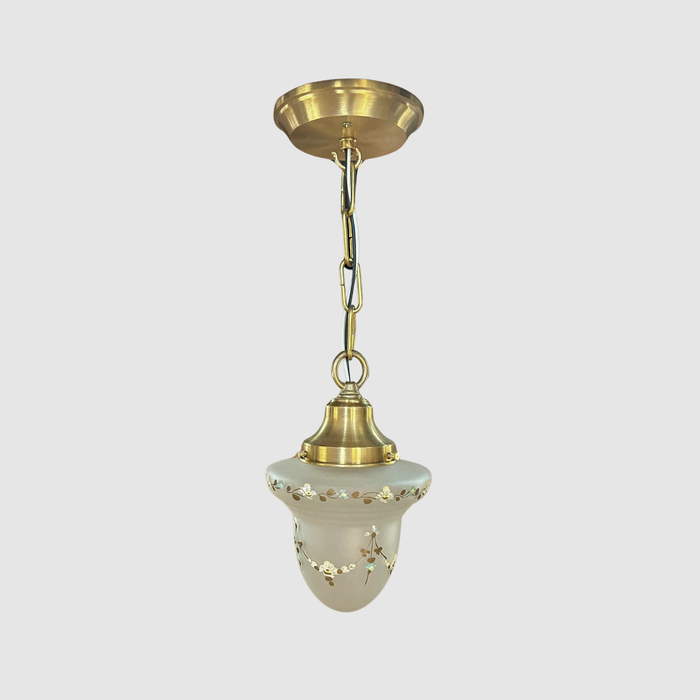 Hand Painted Floral Acorn Light Fixture