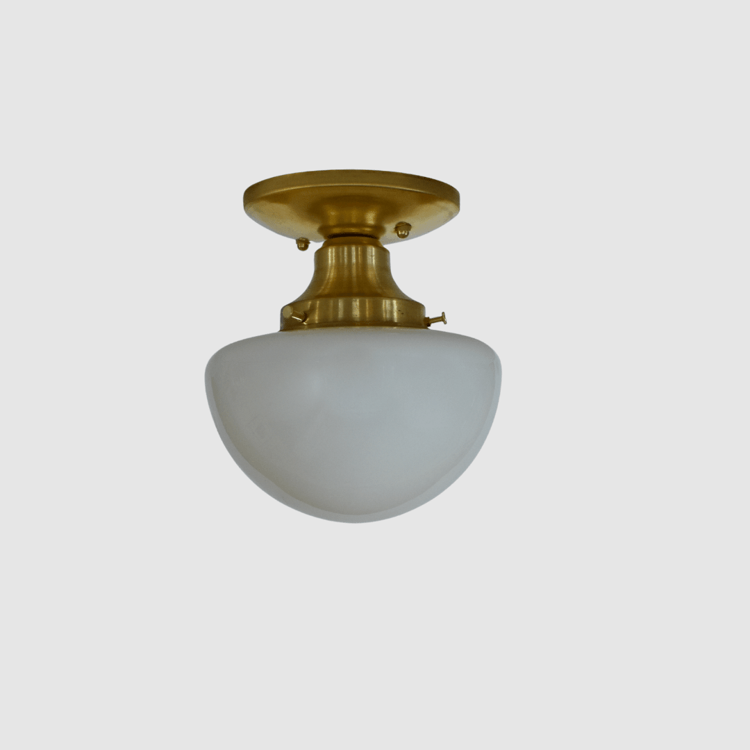 Dome Glass Brass Flush Mount Light - Pepe & Carols