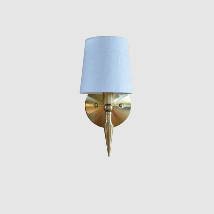 Gothic Wall Sconce w/ Linen Shade - Pepe & Carols