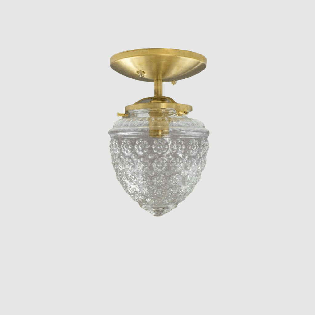 Acorn Glass Brass Flush Mount Light Pepe Carols