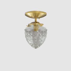Acorn Glass Brass Flush Mount Light - Pepe & Carols