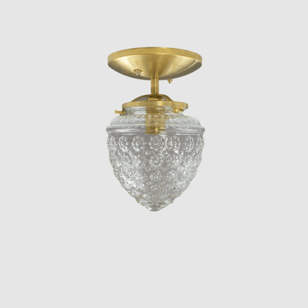 Acorn Glass Brass Flush Mount Light - Pepe & Carols