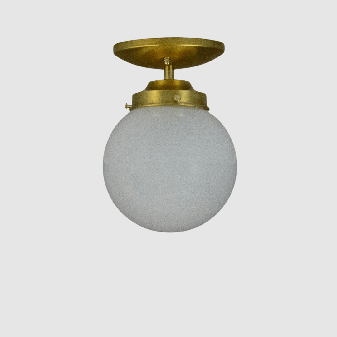 QUICK SHIP Traditional Glass Globe Flush Mount Light Pepe Carols