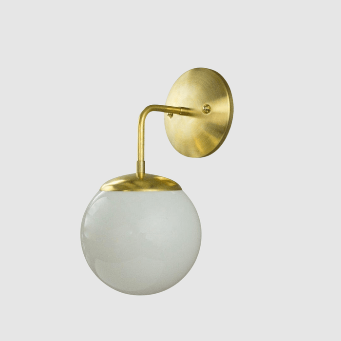 Glass Globe Wall Sconce with 90* Arm - Pepe & Carols